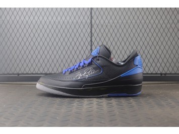 H12 Off-White x Air Jordan 2 Retro Low SP Black and Varsity Royal AJ2  DJ4375-004