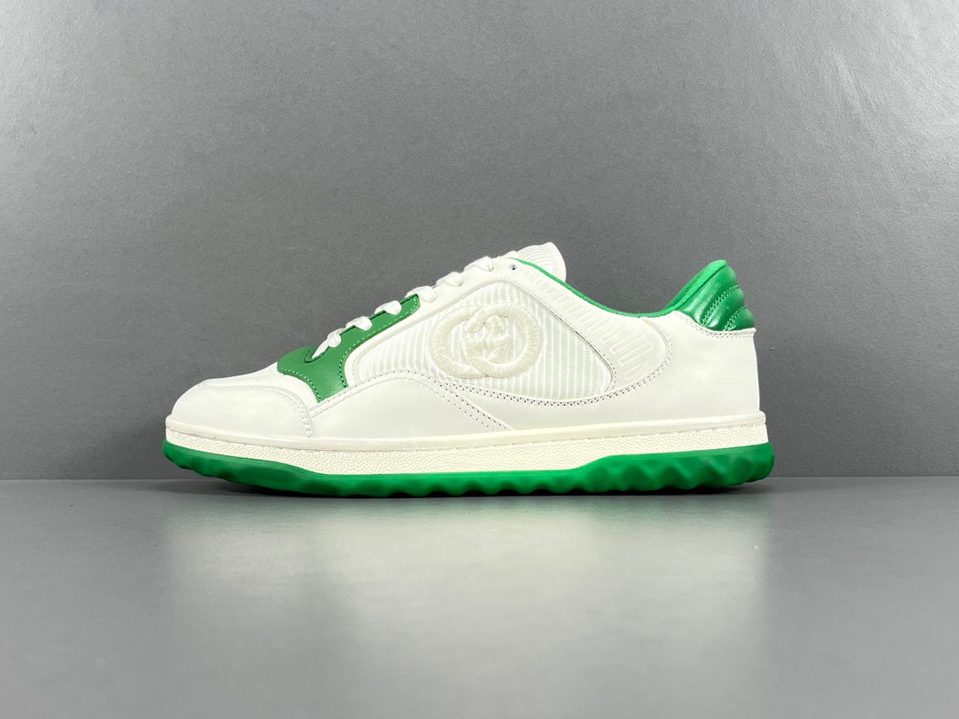 GOD 구찌 맥80 스니커즈 오프 화이트 그린 레더 749896