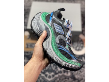 XA 발렌시아가 10XL 스니커즈 블랙 그린 784344W2MV21143