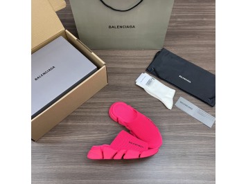 발렌시아가 스피드 2.0 리사이클 니트 슬라이드 샌들 플루오 핑크