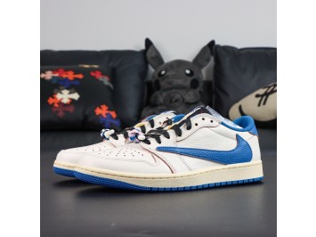 LJR조던 1 x 트래비스 스캇 x 프라그먼트 레트로 로우 OG SP 세일 밀리터리 블루 DM7866-104